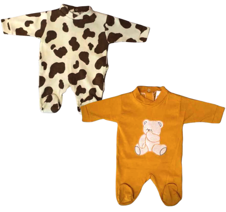 Lot 2 Grenouillères Coton Motifs Divers - 0 mois - MIGNON
